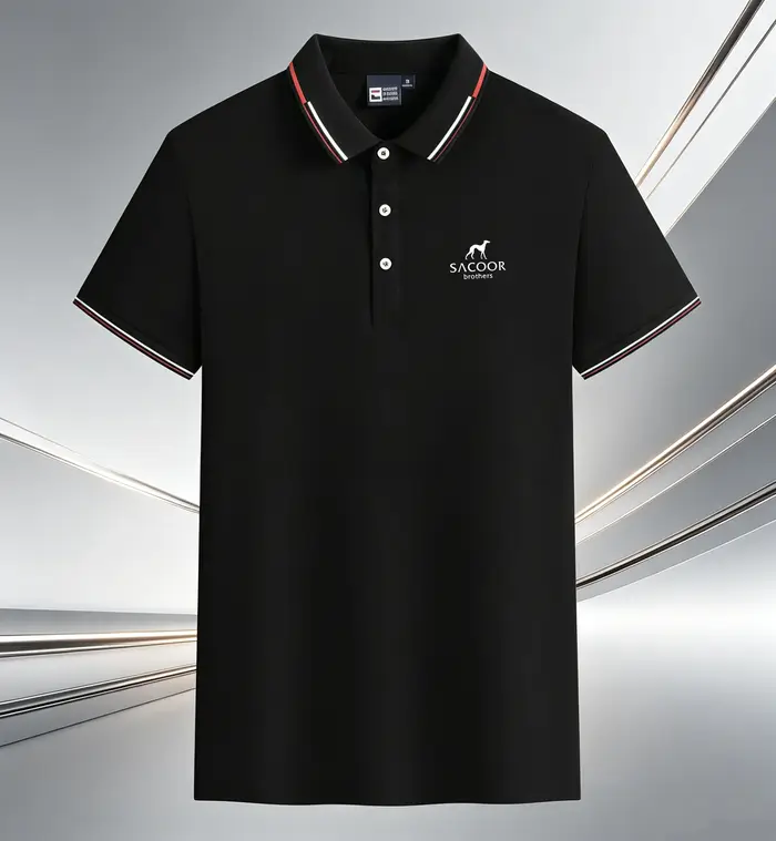 Nouveau polo pour homme tendance et à la mode avec col à revers, poitrine raffinée et manches courte
