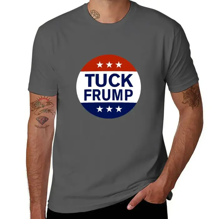 T-shirt Tuck Frump à motif artistique imprimé, haut décontracté