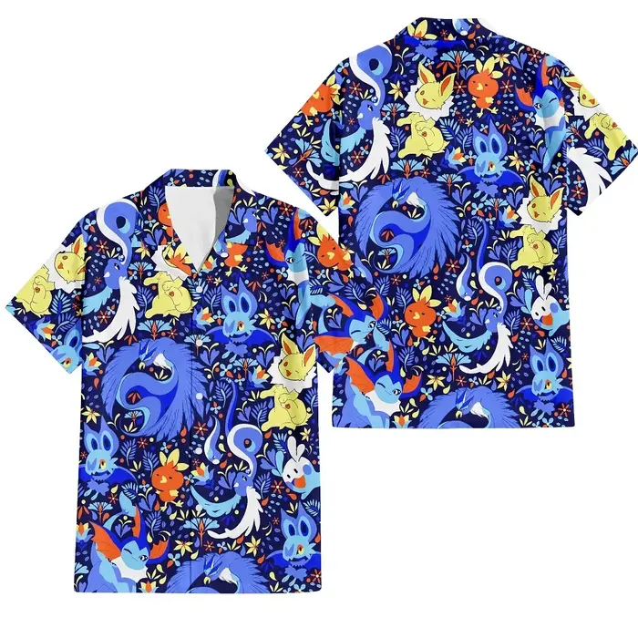 T-shirt hawaïen pour hommes 3D amusant dessin animé imprimé animal hommes été plage ample surdimensi