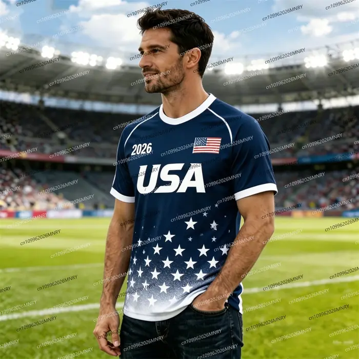T-shirt d'homme avec emblème du drapeau américain 2026