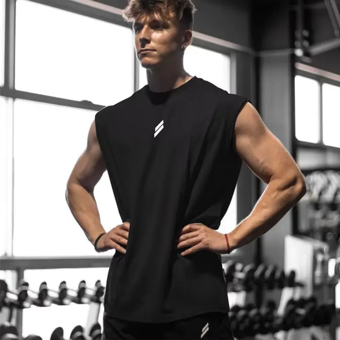 Nouveau été Fitness sport débardeur hommes respirant maille ample entraînement sans manches T-shirt séchage rapide