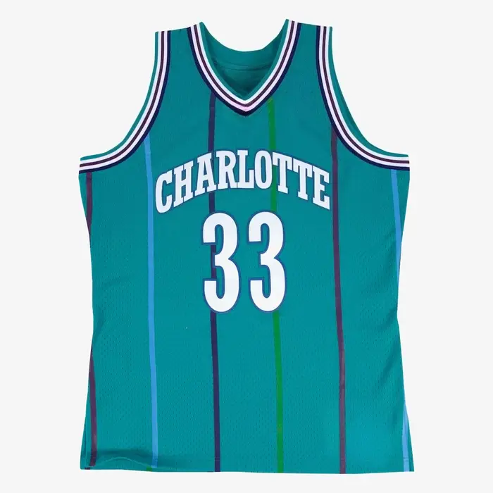 Alonzo Mourning # 33 Retro Basketball Shirt Family Blue Striped Breathable Mesh Tank Top sans manches pour vêtements de