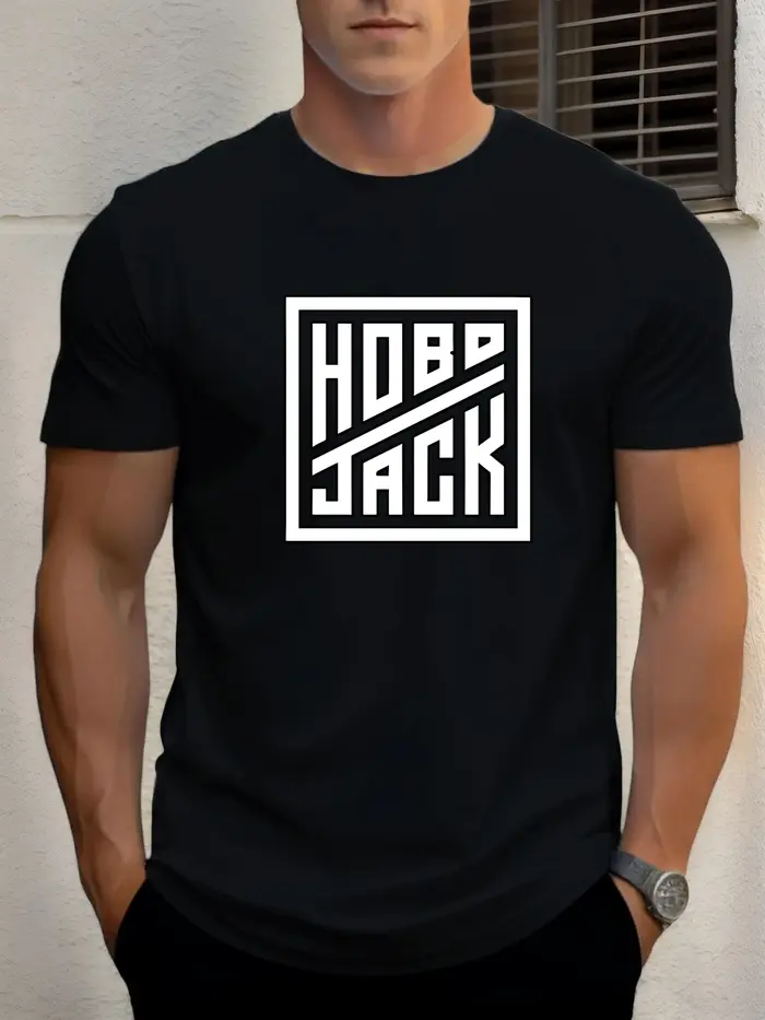 T-shirt pour hommes hobo jack 100 % coton imprimé graphique été col rond