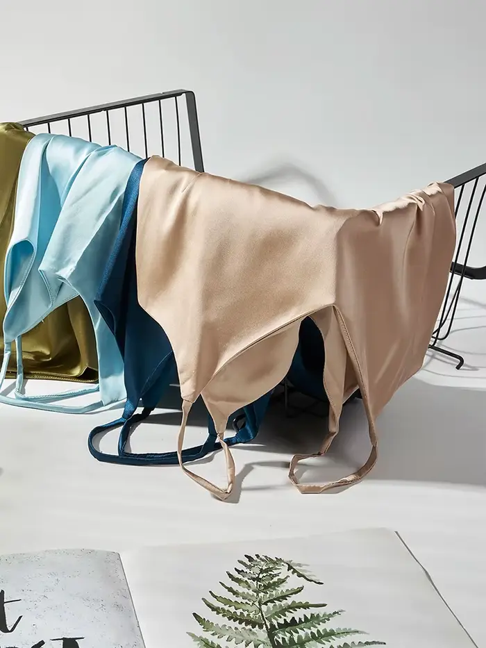 AOSSVIAO 2026 – Nouveau débardeur en satin de soie blanc basique à bretelles spaghetti et col halter