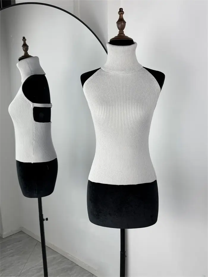 Trendix tricot débardeur ensembles pour femmes mode col haut gilet et manches longues châle 2 pièces