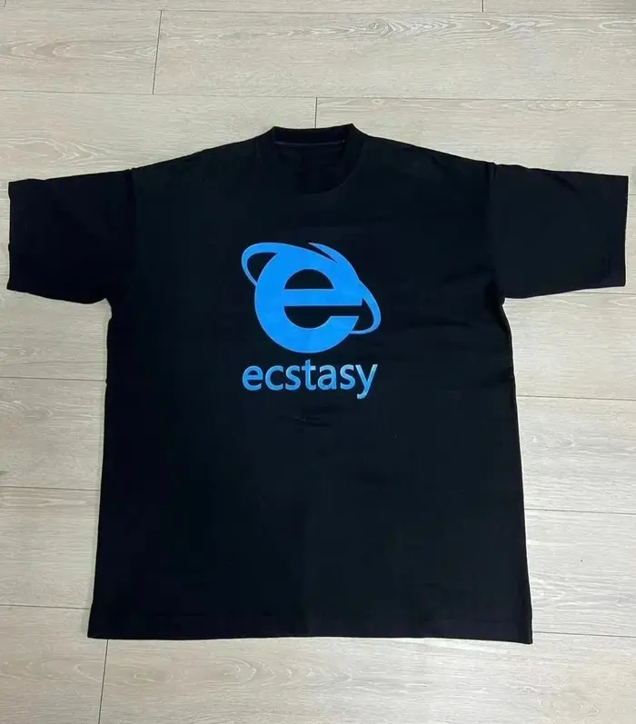 Streetwear Ecstasy nouveau T-shirt Y2K hommes Harajuku blanc T-shirt lettre impression surdimensionn