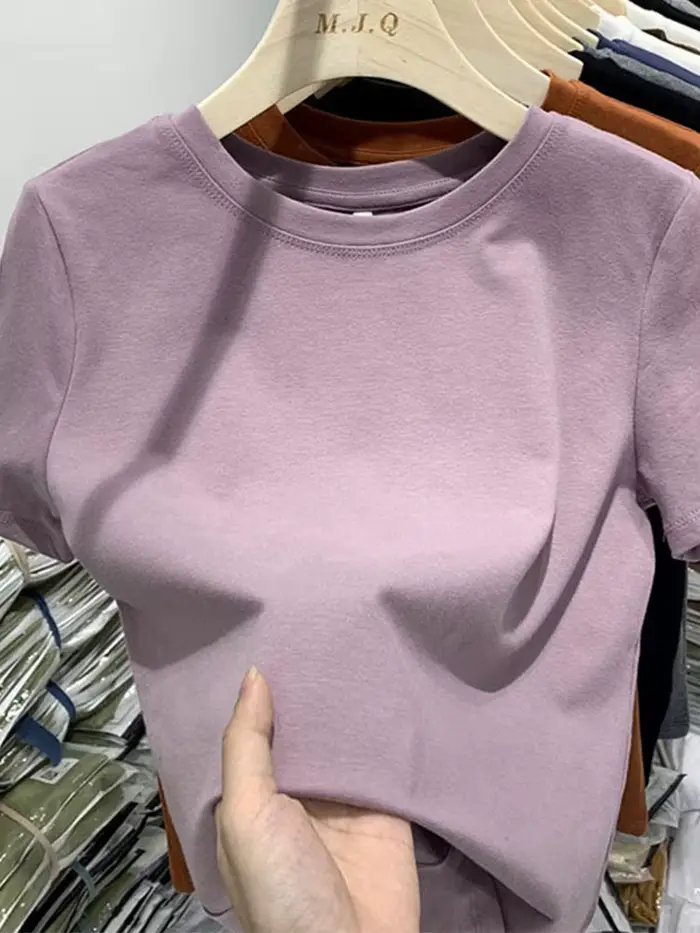 Femmes T-Shirt filles T-Shirt femme vêtements hauts coton T-Shirt femme à manches courtes printemps