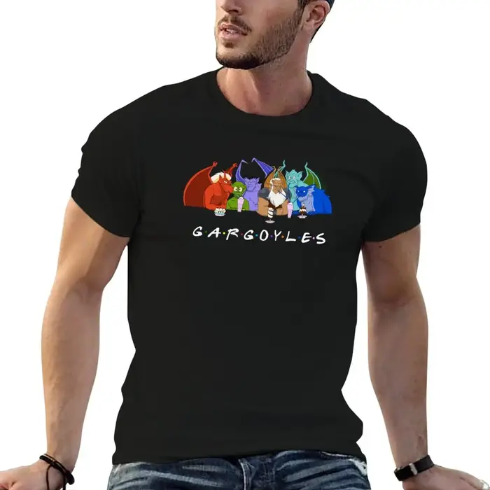 GARGOYLES-T-Shirt blanc avec police, pack de t-shirts en coton 100% coton