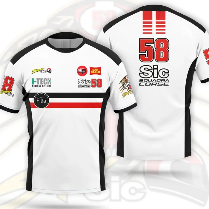 T-shirt pour hommes Marco Simoncelli SIC 58 Driver Fans