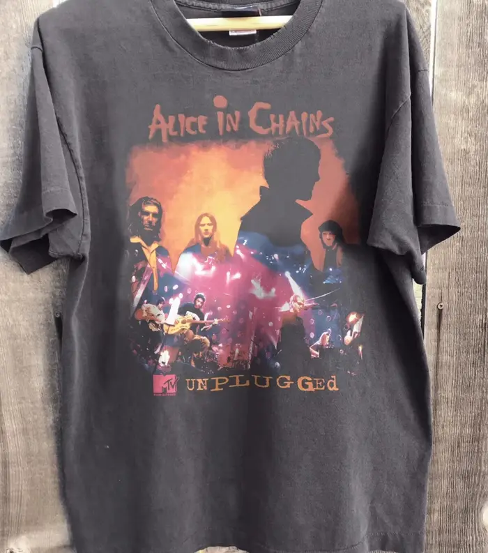 T-shirt unisexe en coton noir, Alice In Chains MTV Unplugged 1996, Streetwear, Vintage, T-shirt pour