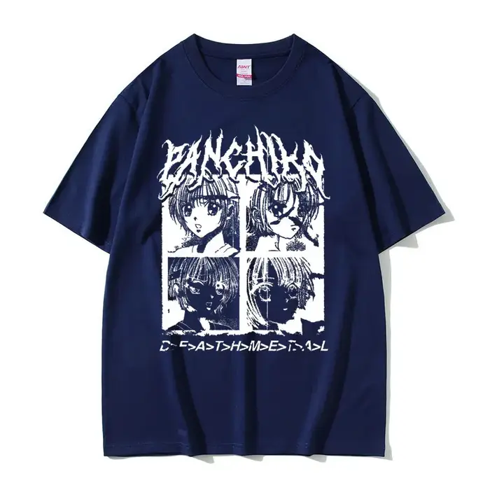 Panchiko DEATHMETAL Album graphique imprimé T-shirt hommes femmes Hip Hop surdimensionné