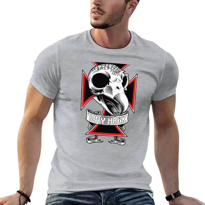 TONY HAWK-T-Shirt à Manches Courtes et Col Rond pour Homme