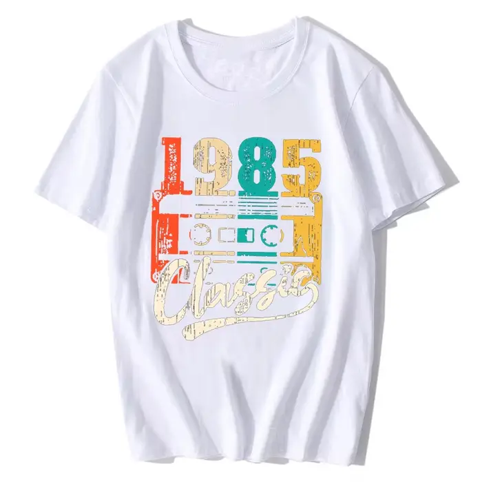T-shirt rétro en coton pour homme