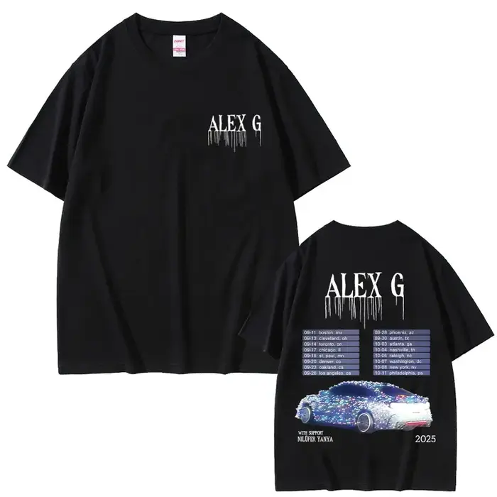 Singer Alex G Tour 2025 T-shirt Summer Men Women Cotton Casual Crewneck T Shirts Male Fashion Oversi