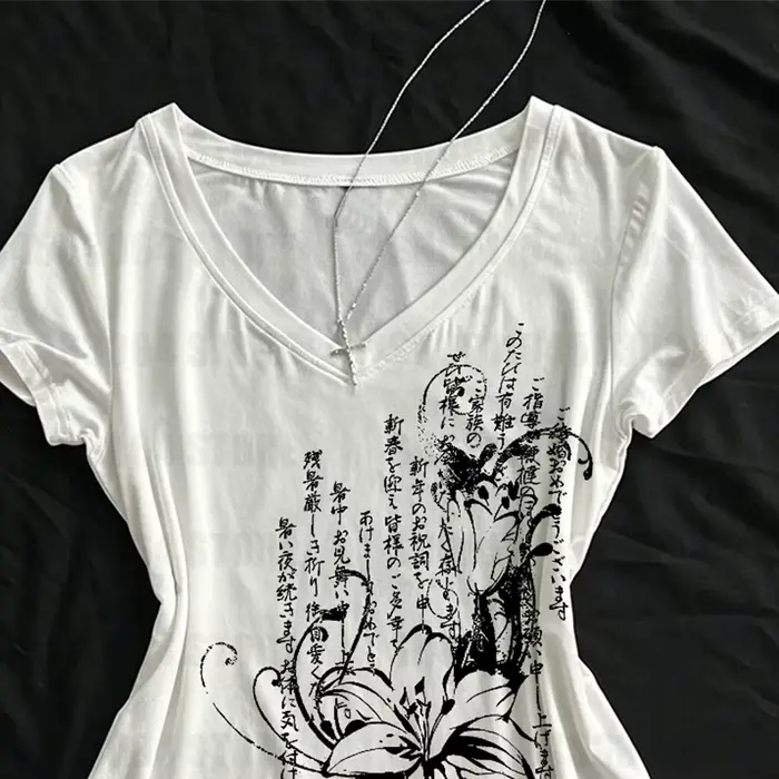 T-shirt pour femme, imprimé gothique d'été