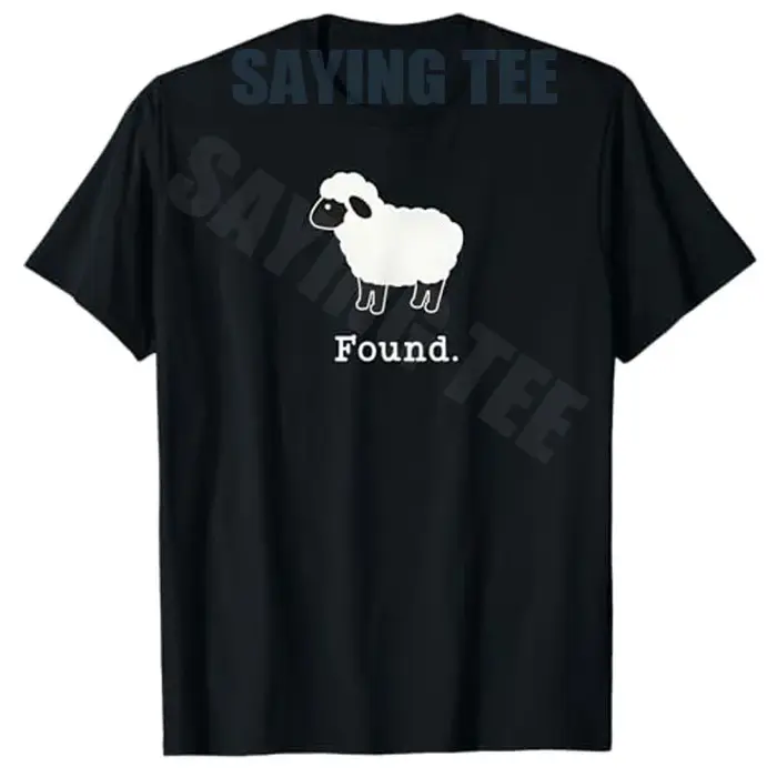T-shirt chrétien minimaliste avec motif agneau et verset biblique (Psaume 23), style Y2K, avec citat