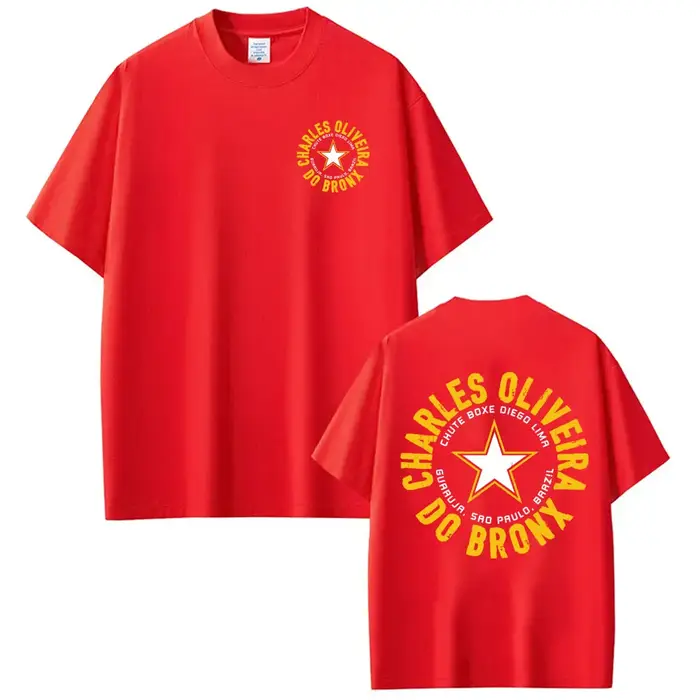 T-shirts imprimés avec le logo de Charles Oliveira Do Bronx pour hommes et femmes, t-shirt vintage à