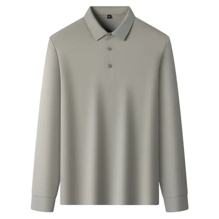 Nouvelle Tendance Polo en Soie de Mûrier pour Homme – Haut de Gamme Décontracté Chic à Manches Longues