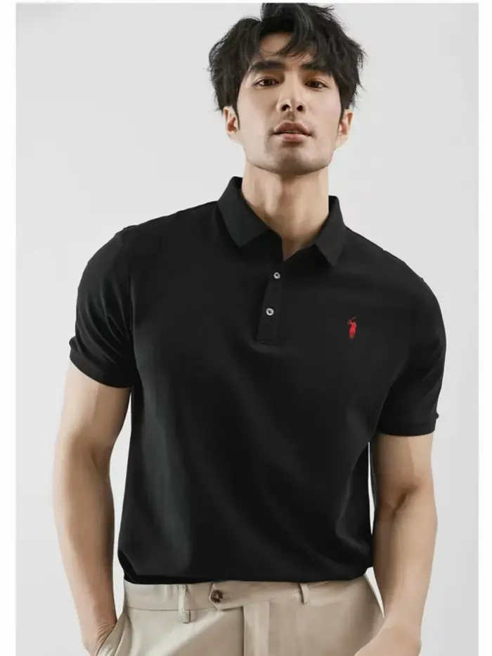 Polo brodé Paul Pony de marque haut de gamme