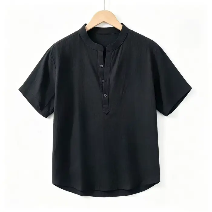 Nouvelles chemises en coton et lin pour hommes, chemises décontractées légères à manches courtes, ch