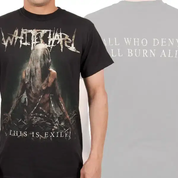 T-shirt en coton avec motif du groupe Whitechapel