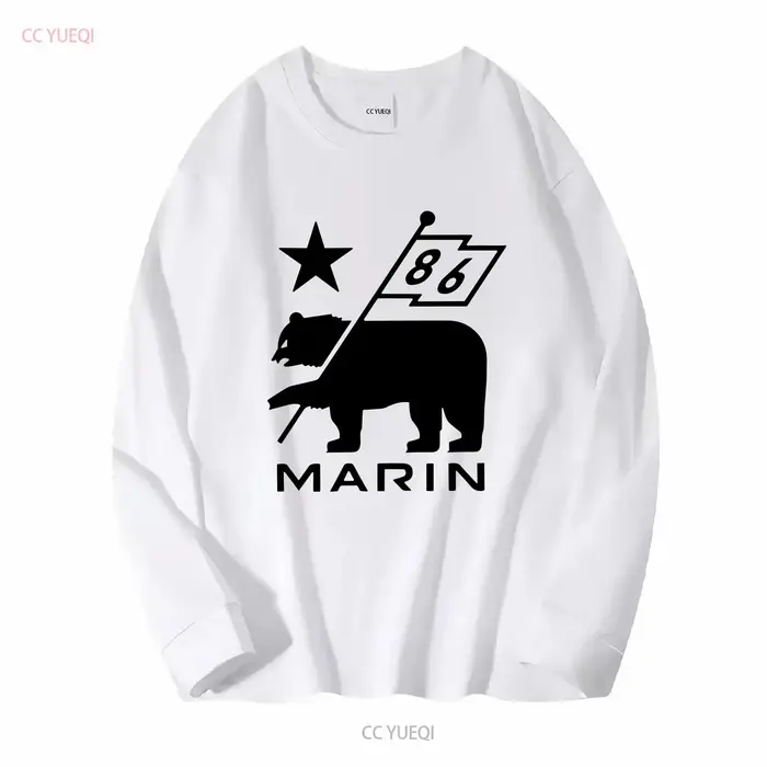 Marin Bikes vélo t-shirt manches longues ou courtes vintage haut délavé pour un usage quotidien respirant graphique élégant unisexe décontracté