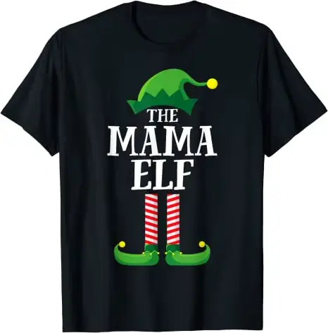 T-Shirt pour maman, papa, elfe, cadeau de noël, mignon, assorti, groupe familial, graphique, Y2k