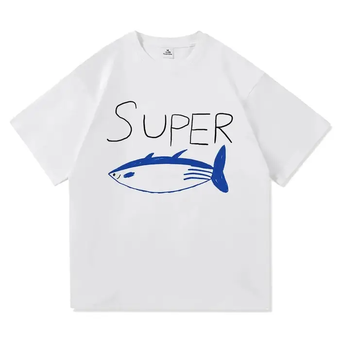 T-shirt Jin Super Tuna Fish, mode rétro Kawaii, vêtements pour hommes/femmes, Harajuku, hauts de qua