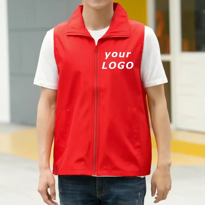 Gilet d'été fin et respirant sans manches, gilet de volontaire d'activité, impression de Logo personnalisé, texte de marque universel pour hommes et femmes 4xl