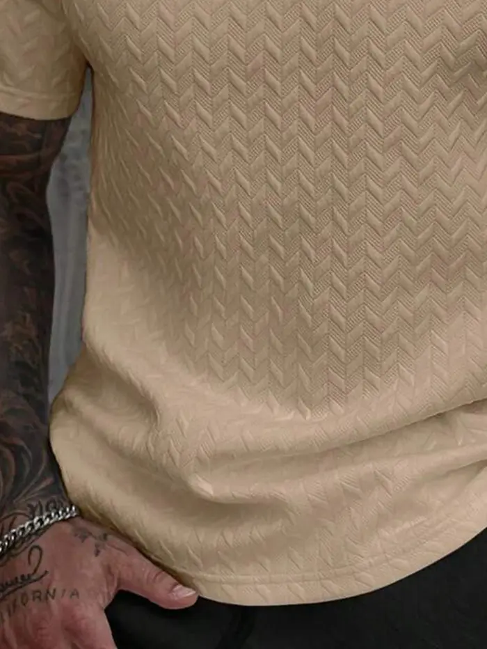 T-shirt jacquard à coupe classique pour homme