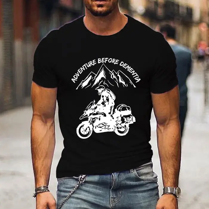 Adventure avant la démence chemises pour hommes drôle montagne aventure moto T-shirts Harajuku mode t-shirt t petit haut