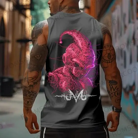 Débardeur de dessin animé de démon rose pour hommes