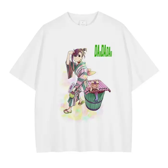 Anime Dan Da Dan t-shirt surdimensionné Vintage lavé Dandadan T-shirts Streetwear rétro Manga Ayase Momo Takakura Ken