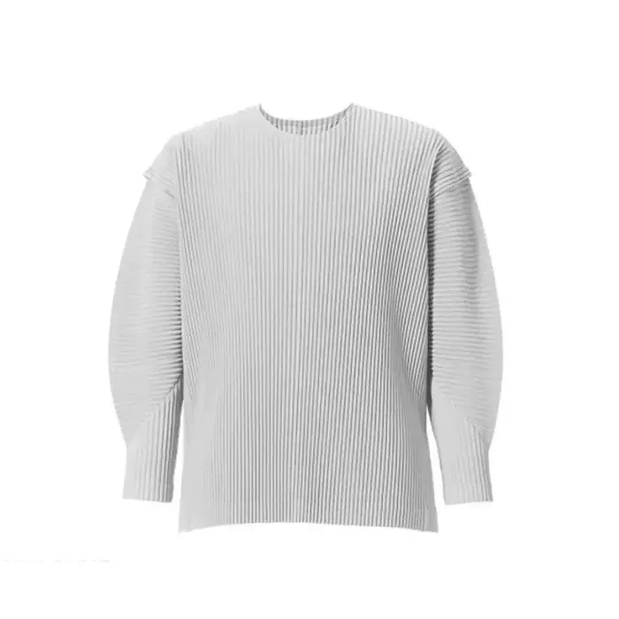 Miyake t-shirt plissé pour hommes col rond t-shirts