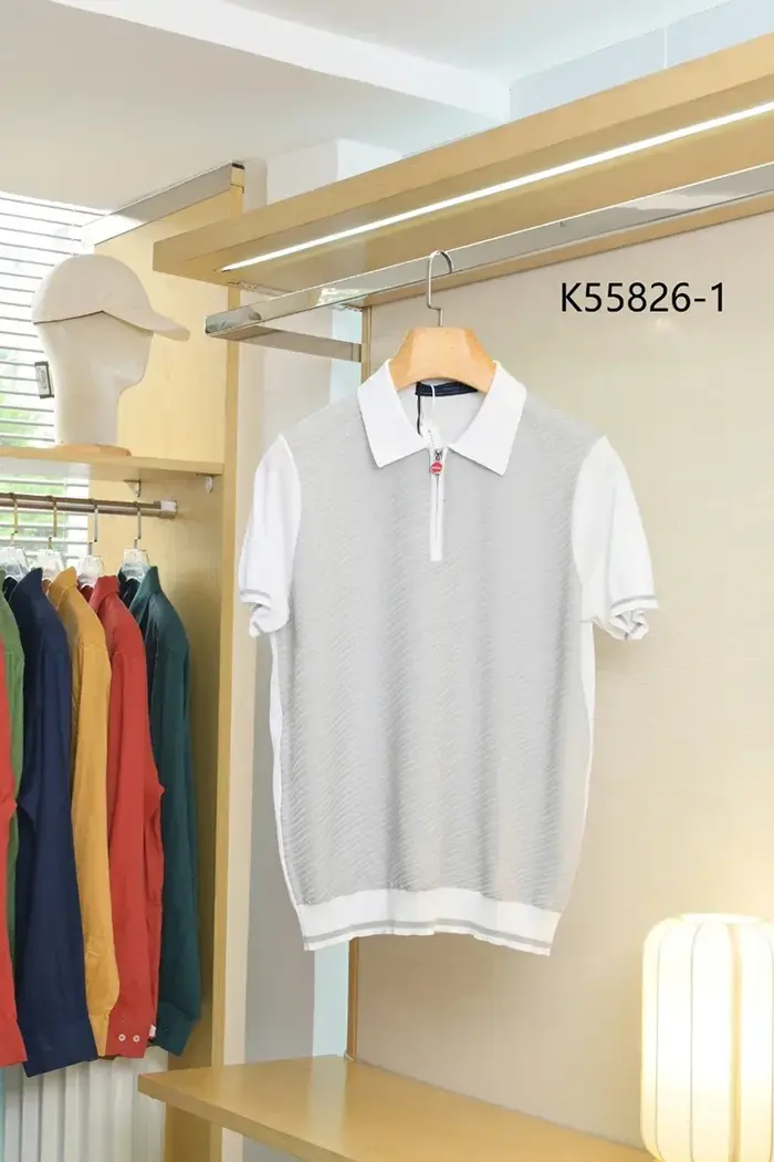 OECHSLI polo soie hommes 2025 nouvelle mode broderie élastique à manches courtes mince fermeture éclair qualité grande taille M-4XL