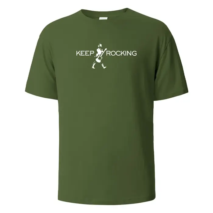 T-shirt imprimé Keep Rocking pour hommes et femmes