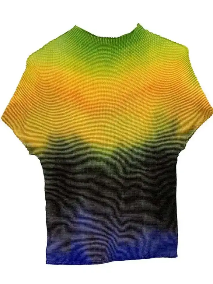 LANMREM 2025 été nouveau T-shirt tout-match pour Famale haute qualité Style mince tissu élastique à manches courtes hauts femmes décontracté YJ780