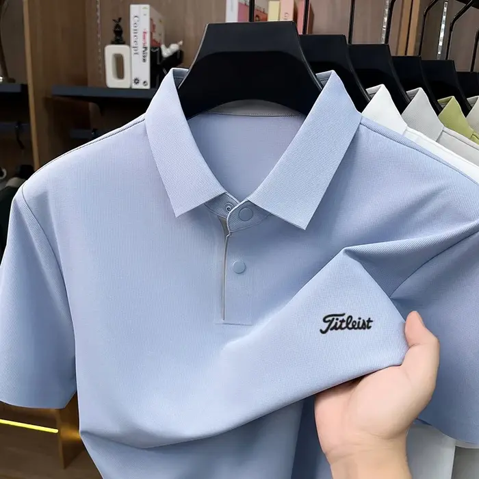 Nouveau polo d'été brodé, luxe léger, respirant pour hommes
