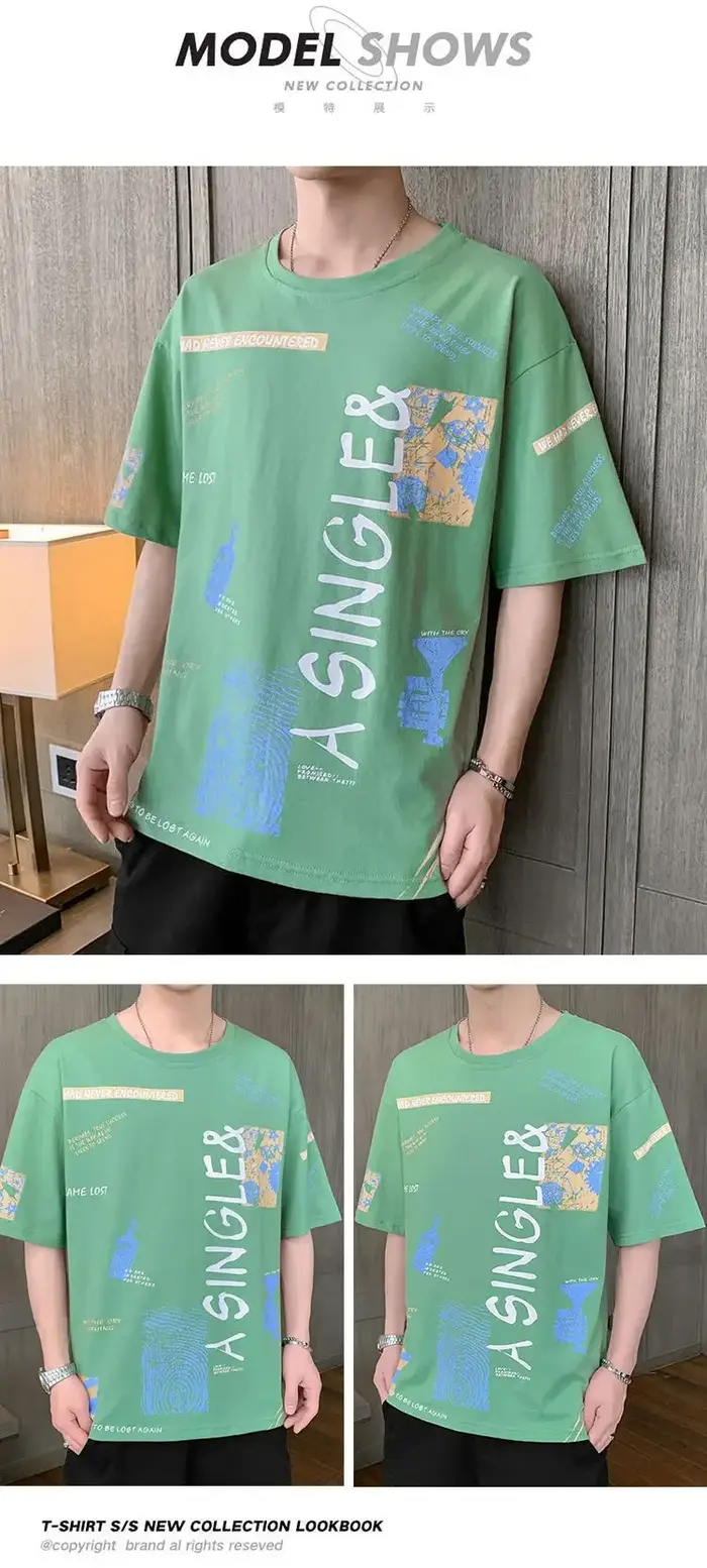 T-Shirt à Col Ras du Cou pour Homme