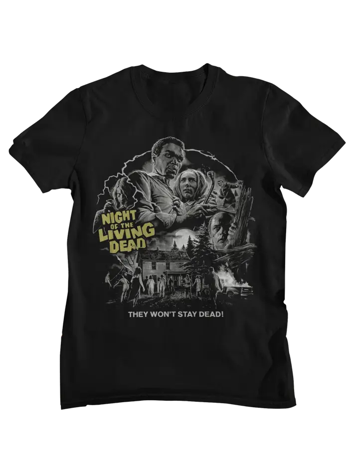 T-Shirt graphique rétro du film d'horreur Night of The Living Dead