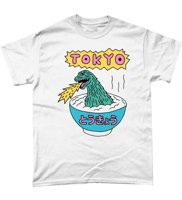 T-Shirt à manches courtes en coton imprimé Godzilla