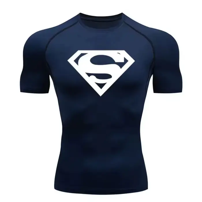 T-shirt de compression sportif pour homme, manches courtes, séchage rapide, haut de fitness d'été, t