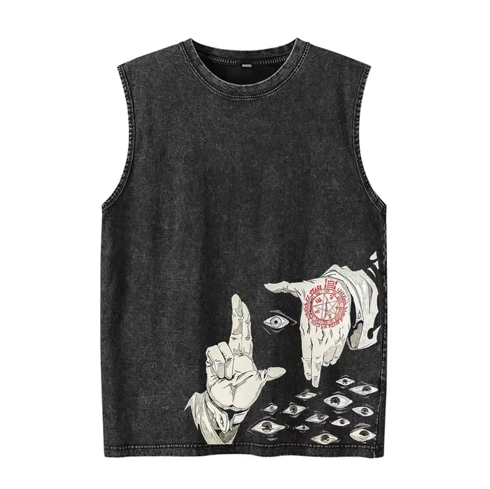 Débardeur sans manches pour hommes, imprimé graphique japonais, vêtements de sport d'été, chemise Vi