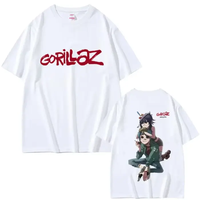 Rock Band Gorillaz T-shirt femme décontracté doux coton col rond T petit haut hommes femmes Hip Hop 