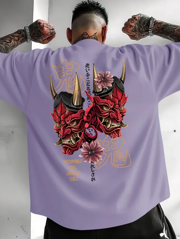 T-shirt col rond pour hommes, doux, confortable et respirant, imprimé fantôme d'été, à la mode, Styl