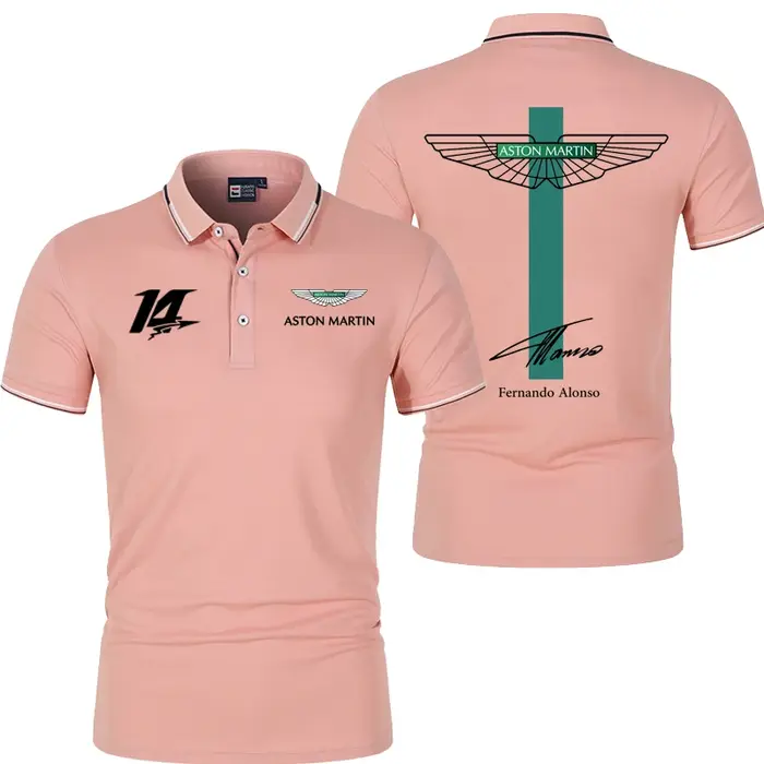 Polo de sport d'été pour hommes de l'équipe Aston Martin Racing Fernando Alonso