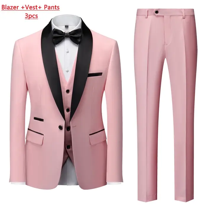 M-6XL hommes décontracté affaires ont fumé imbibé haut de gamme marque Boutique mode Blazer glaPants marié robe
