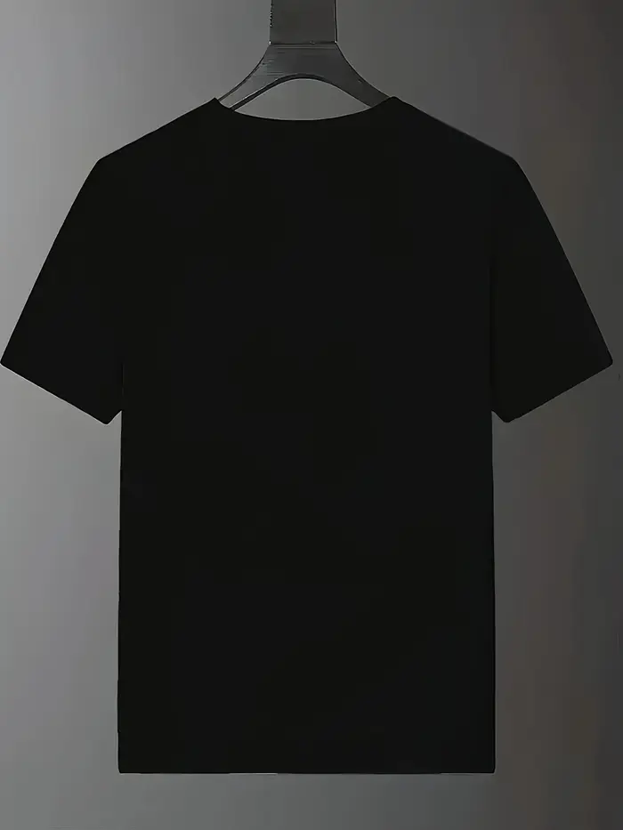 T-shirt imprimé simple coupe trapèze, col rond ample, manches courtes, style décontracté, respirant et doux pour la peau