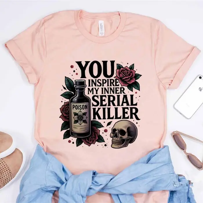 Vous inspire ma chemise de tueur de série intérieure chemises d'humour foncé T-shirt gothique
