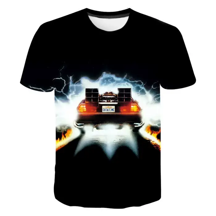 Film retour vers le futur 3D imprimé T-Shirts hommes femmes décontracté mode surdimensionné à manches courtes t-shirt